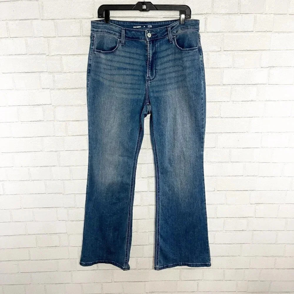 Old Navy Medium Wash High Rise Flare Jeans Women's Size 12
